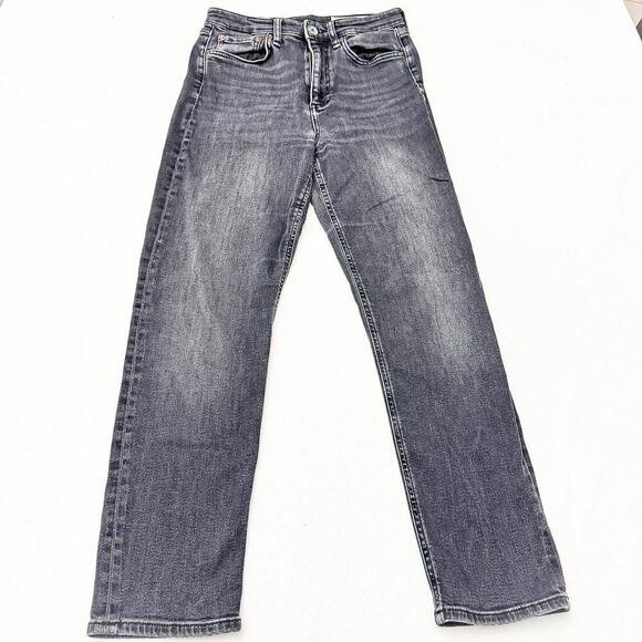 Rag & Bone Nina High-Rise Ankle Cigarette Gray Wash Charcoal Denim Jeans Size 26 - Picture 2 of 9